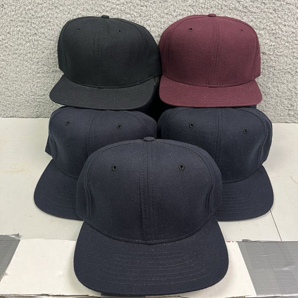 Vintage New Era Fitted Size 6 7/8 Blank‎ Pro Model Hat USA Baseball Cap Lot of 7